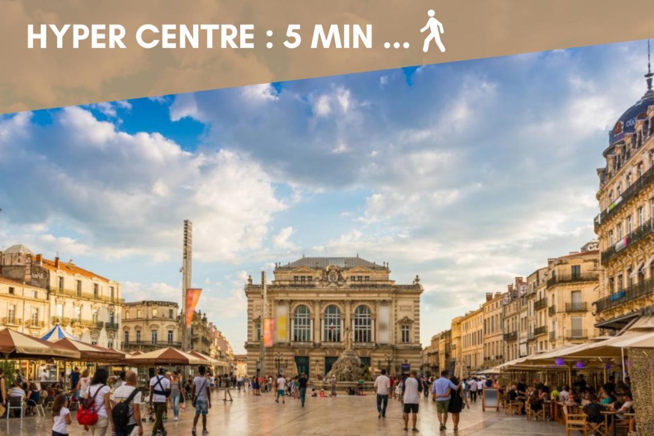 Nouveau - Jungle Montpeul - Clim - Wifi Fibre - Netflix - 5' Du Centre Et Gare - Parking - Loggia - 15' Des Plages Montpellier Luaran gambar