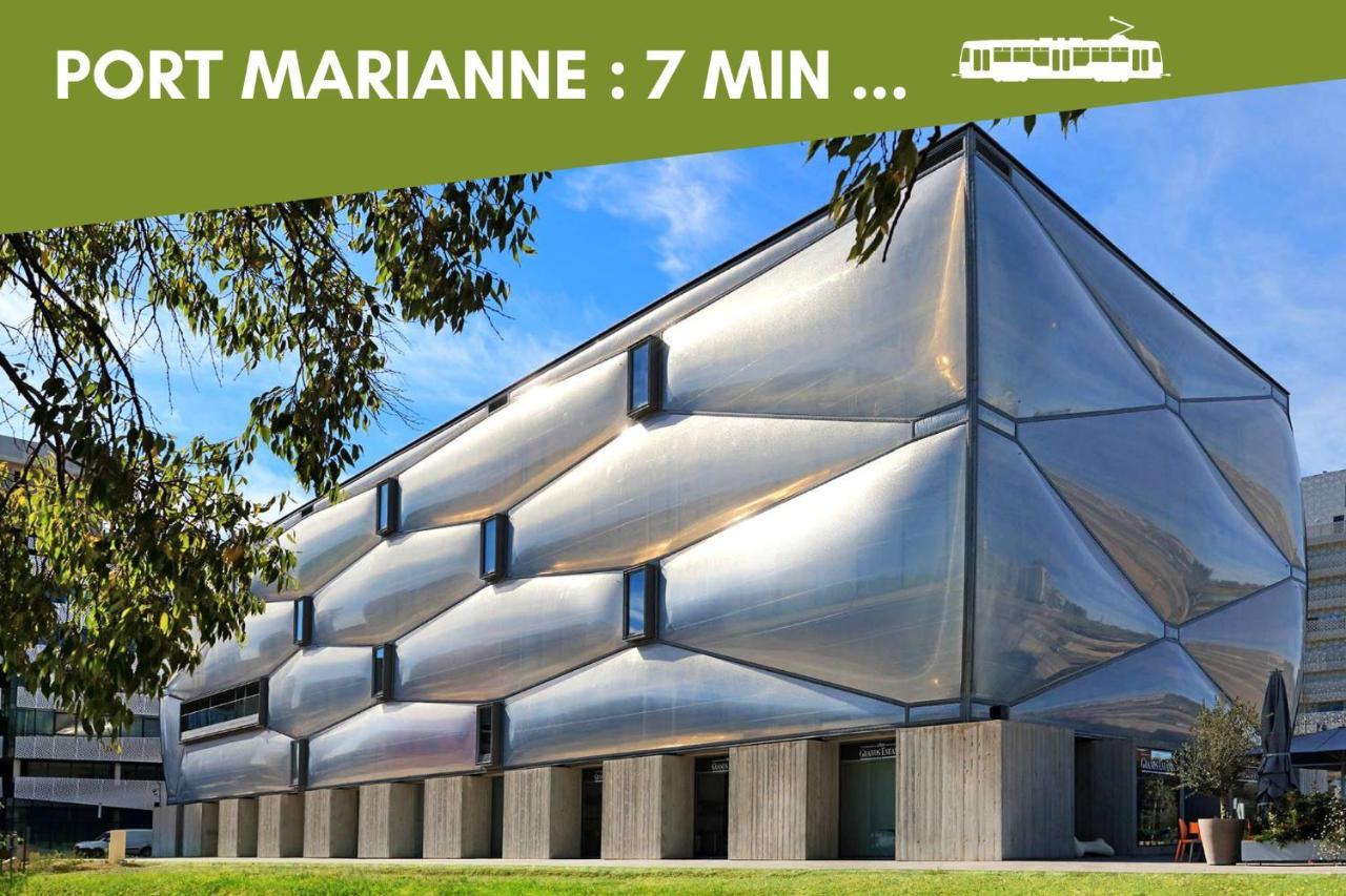 Nouveau - Jungle Montpeul - Clim - Wifi Fibre - Netflix - 5' Du Centre Et Gare - Parking - Loggia - 15' Des Plages Montpellier Luaran gambar