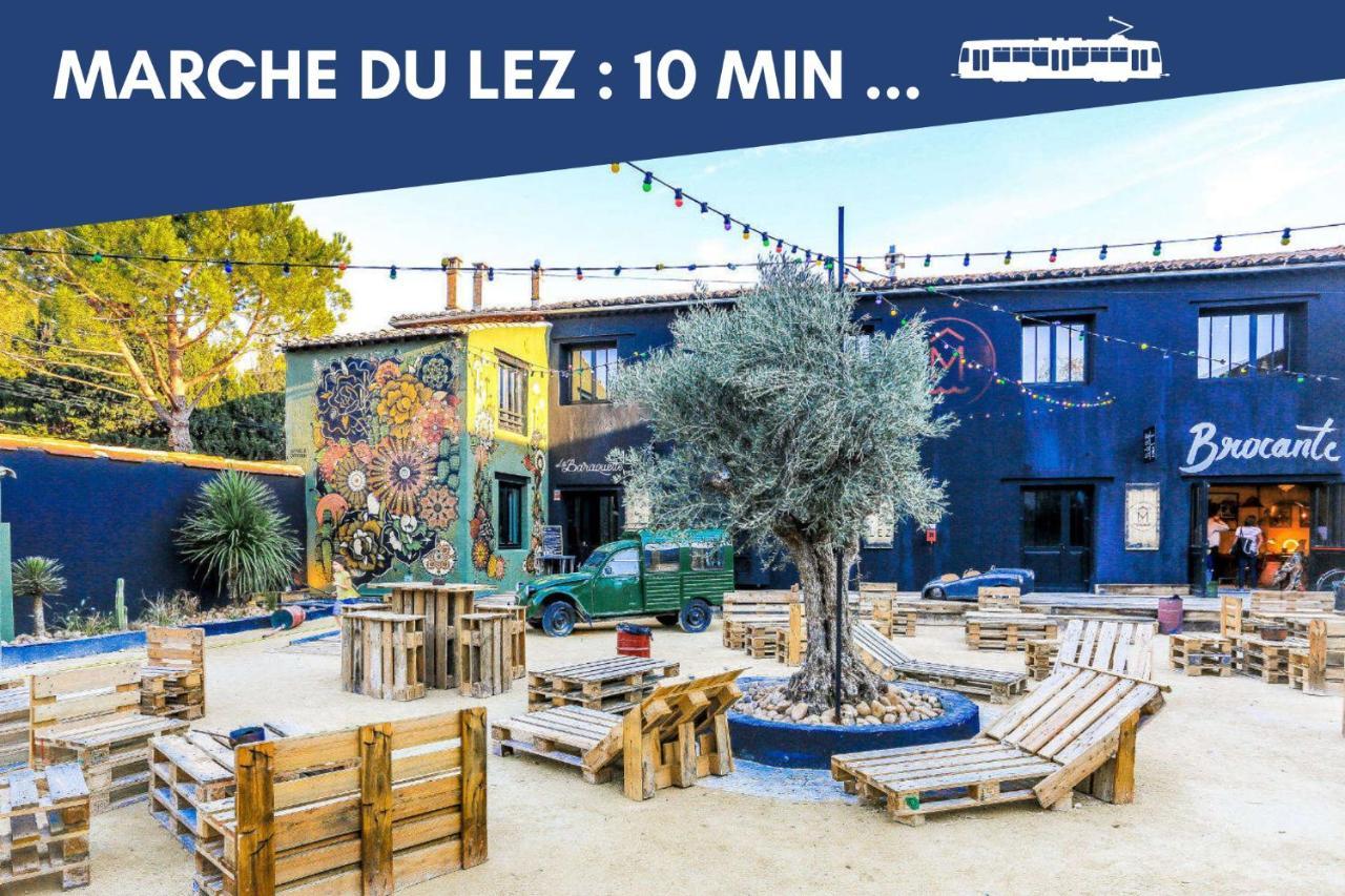 Nouveau - Jungle Montpeul - Clim - Wifi Fibre - Netflix - 5' Du Centre Et Gare - Parking - Loggia - 15' Des Plages Montpellier Luaran gambar