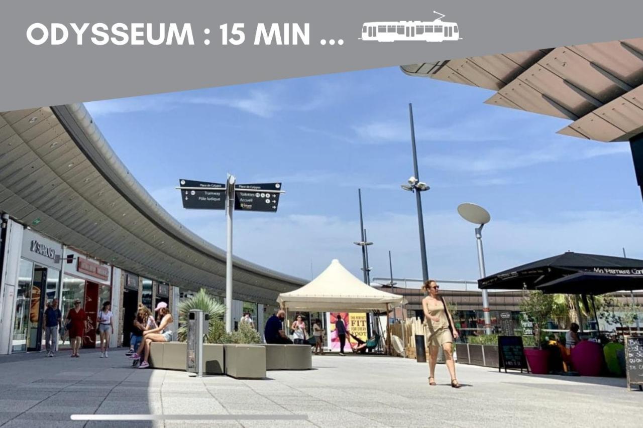 Nouveau - Jungle Montpeul - Clim - Wifi Fibre - Netflix - 5' Du Centre Et Gare - Parking - Loggia - 15' Des Plages Montpellier Luaran gambar