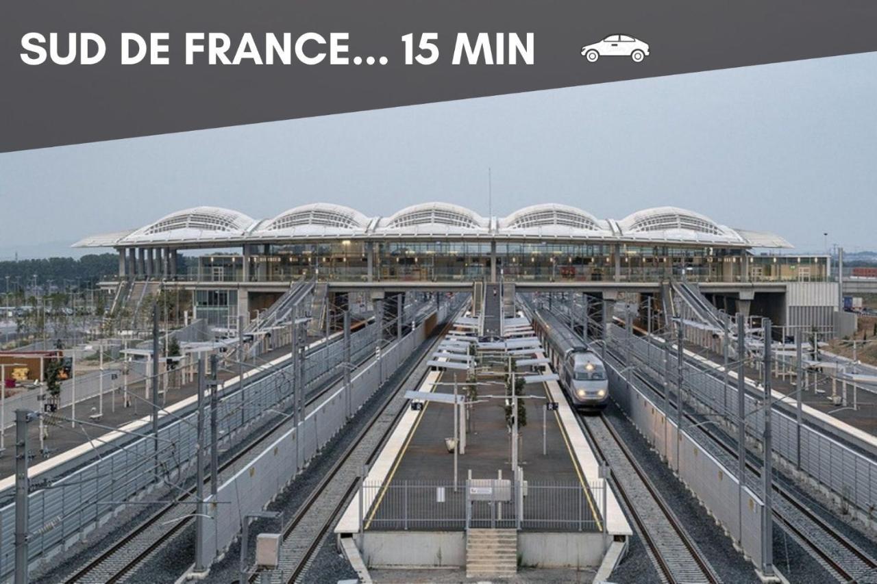 Nouveau - Jungle Montpeul - Clim - Wifi Fibre - Netflix - 5' Du Centre Et Gare - Parking - Loggia - 15' Des Plages Montpellier Luaran gambar